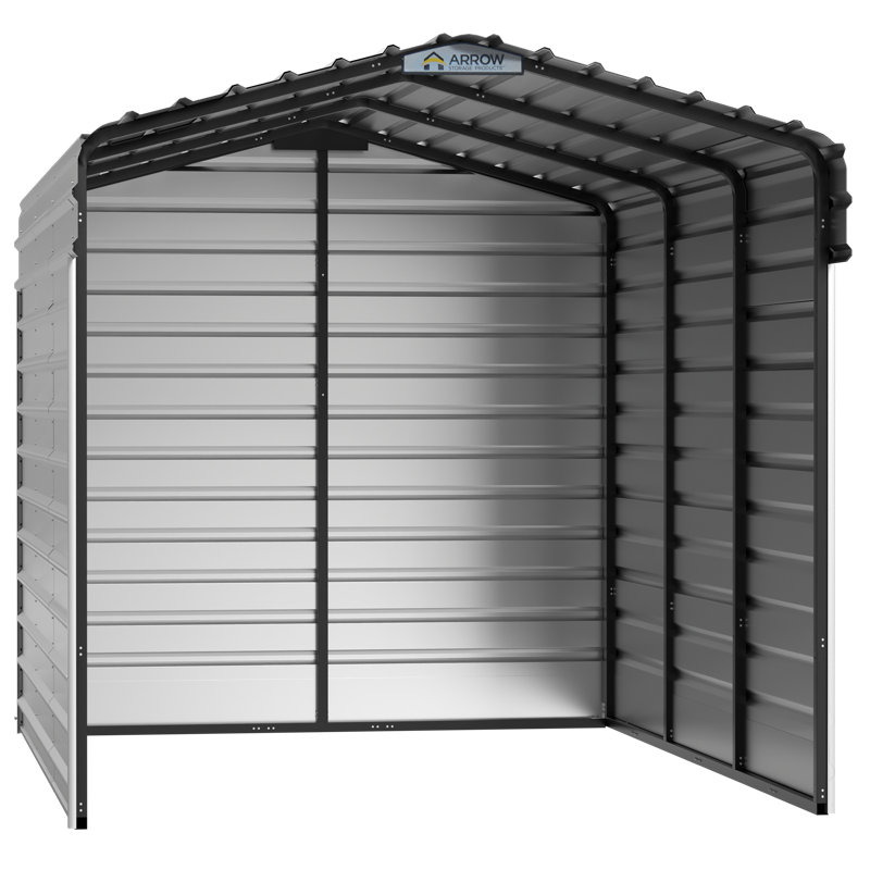 Abri d'auto en acier avec 3 ensembles muraux, 10X15X09, Blanc