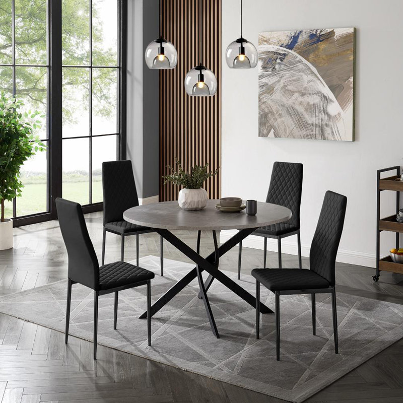 Nortonville 4 - Person Dining Set, Black