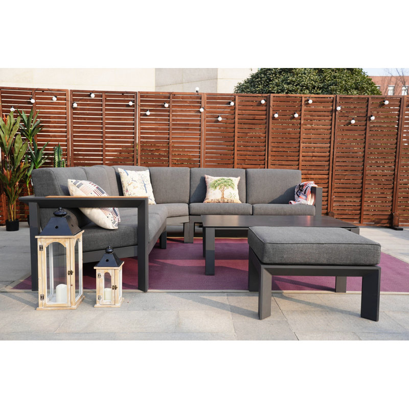 Ensemble de conversation modulaire avec coussins 6 pièces