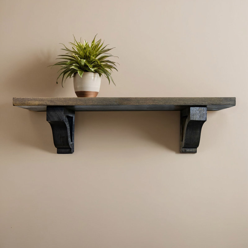 Rayne Shelves/W Corbels, Dark Walnut, 6" H x 30" W x 4.5" D