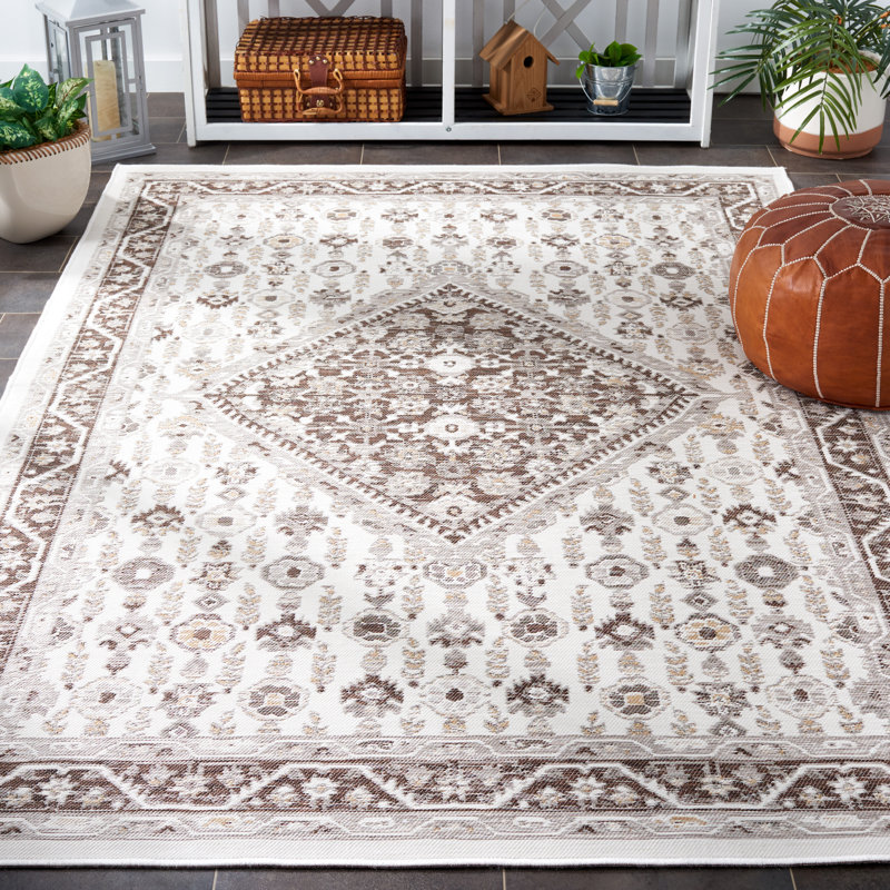 Tapis d'intérieur / extérieur oriental Karrera Sunrise Performance, Rectangle 5 pi 3 po x 7 pi 7 po