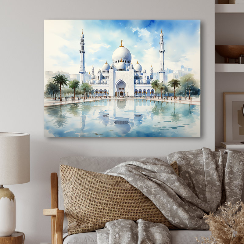 Blanc, mosquée de l'Islam blanc Sheik Zayed III, H 12 po x l 20 po x P 1 po