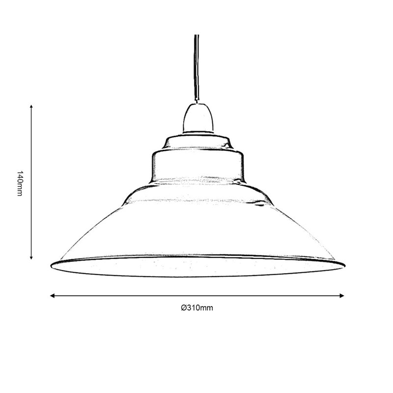 14cm H Metal Bowl Pendant Shade ( Screw On ), Cream