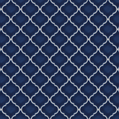 Carreau de mosaïque en porcelaine à motif mosaïque arabesque de 3 3/8 po x 12 3/8 po Hudson Tangier
