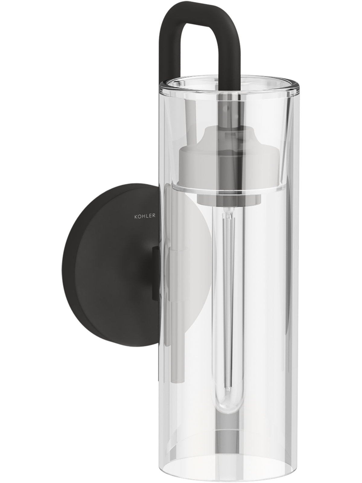 Purist Single Light Armed Sconce, Matte Black