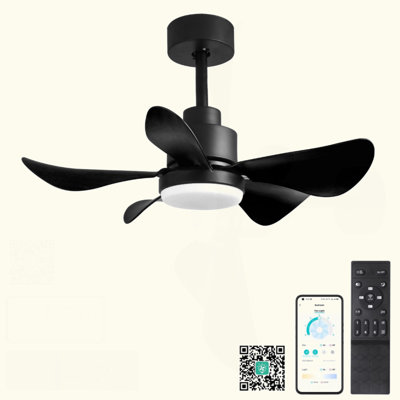 Ventilateurs de plafond 28 'avec lumières et télécommande / APP, ventilateurs de plafond à profil bas avec 5 pales réversibles 3 couleurs à intensité variable 6 vitesses pour la cuisine de la chambre à coucher