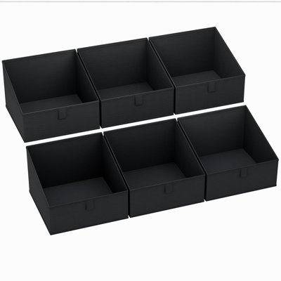 Trapezoid Storage Bins For Closet Shelves, Foldable Fabric Organizer Bins With Handles, Sturdy Shelf Storage Baskets For Toys, Books, Clothes And More, 6-Pack