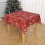 Red Oil-Proof Fabric with Reindeer & Snowflake Print | Washable Durable Holiday Cover for Indoor/Outdoor Party Decor