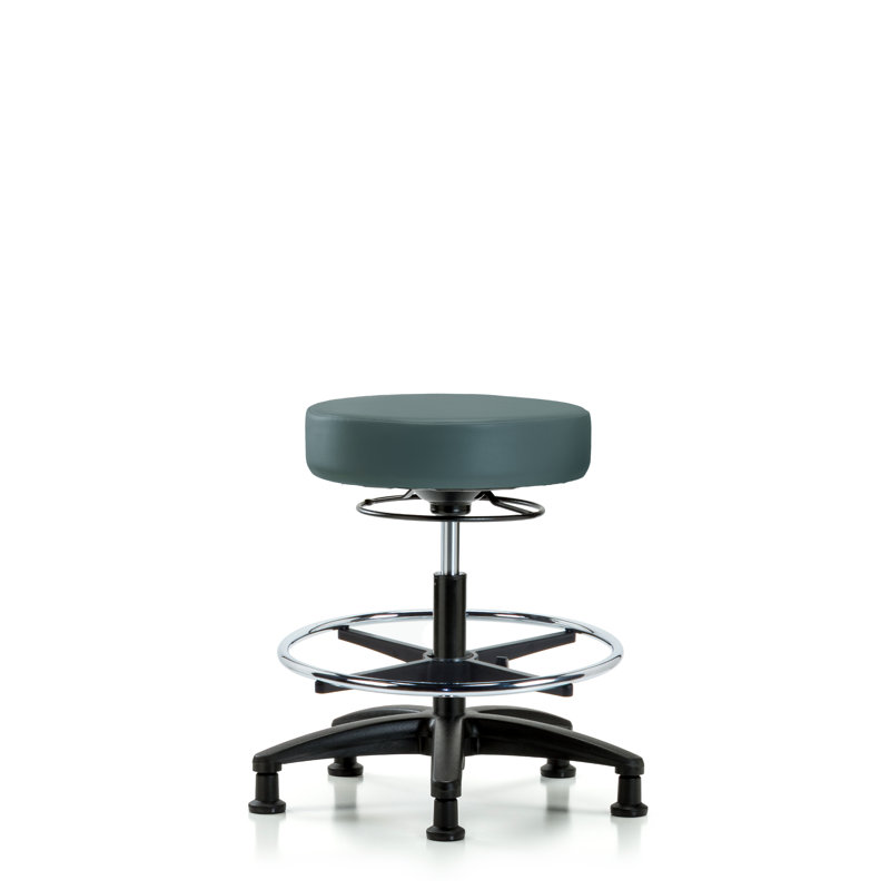 Tabouret de laboratoire Calliope, Bleu colonial, Patins