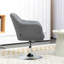 HOMCOM Swivel Accent Chair, Microfiber Cloth Tub Vanity Chair, Dark Grey