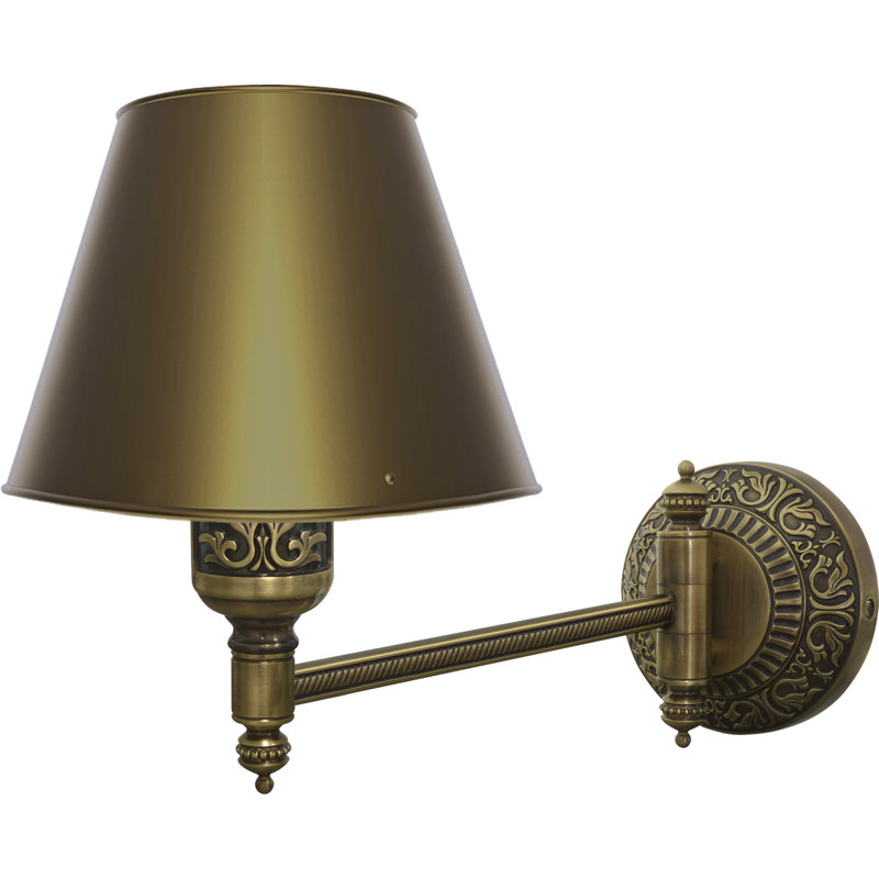 Frisby Solid Brass Swing Arm Sconce, Antique Brass