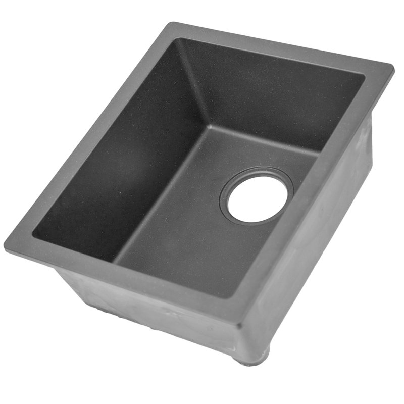 15'' L Single Basin Kitchen Sink, Titanium