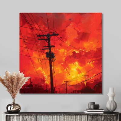 Red Yellow Voltage Vibes Power Lines II - Power Lines, impression d'art mural