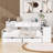 2 Drawers Wood Daybed with Built-in-Desk and Bookcase-357420733-357420675