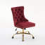 Chaise de bureau capitonnée en velours capitonnée avec base en métal-1163719228-1163610709