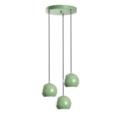 Elegant Mint Chandelier, Adjustable Height 17.7 - 43.7 inches | Metal Body, 17.7 inches Diameter | 3 x E27 Socket (Max 40W) | Modern Design for Living Room, Dining Room, and Entryway | Stylish & Functional Lighting
