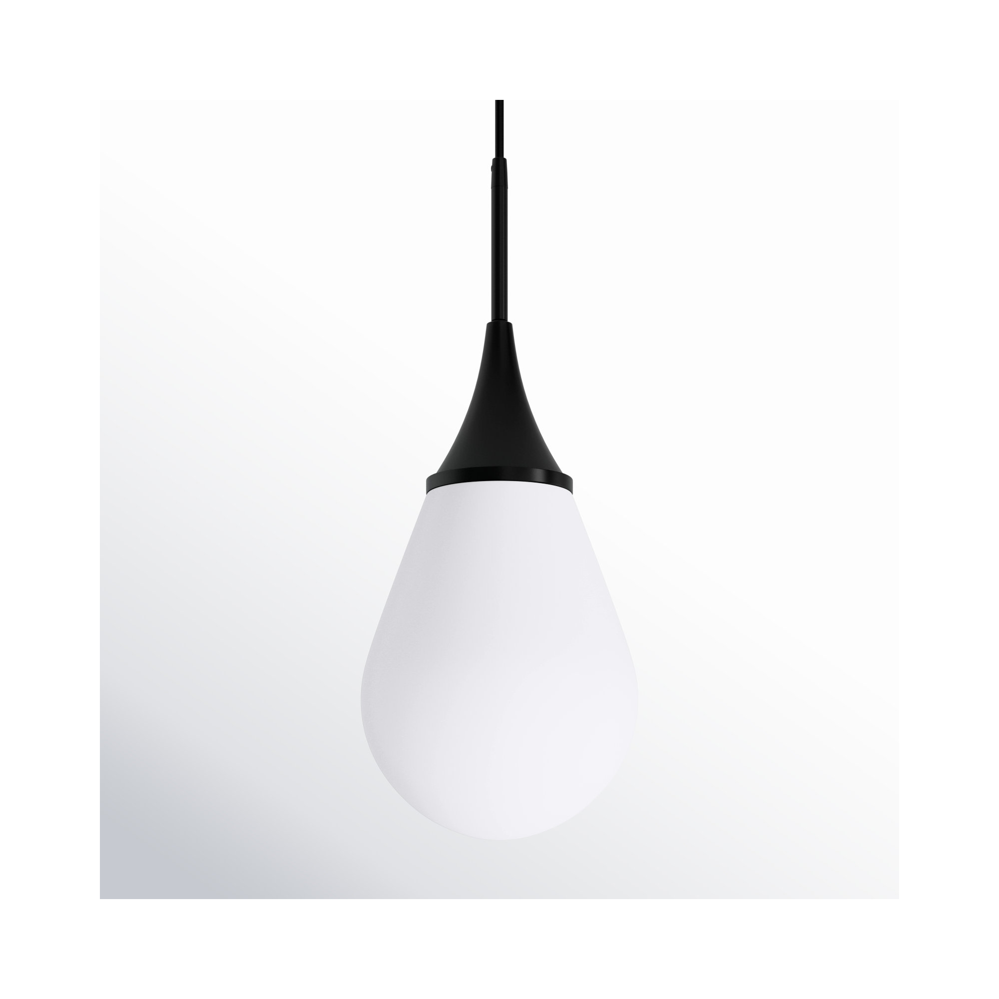 Hoye Single Light Glass Dimmable Pendant, Blackened Bronze, White, 13.88"H x 8.63"W x 8.63"D