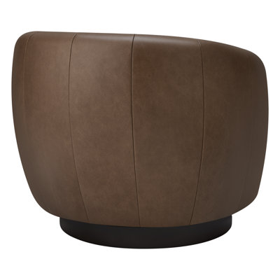 Marcy Geniue Leather Swivel Barrel Chair
