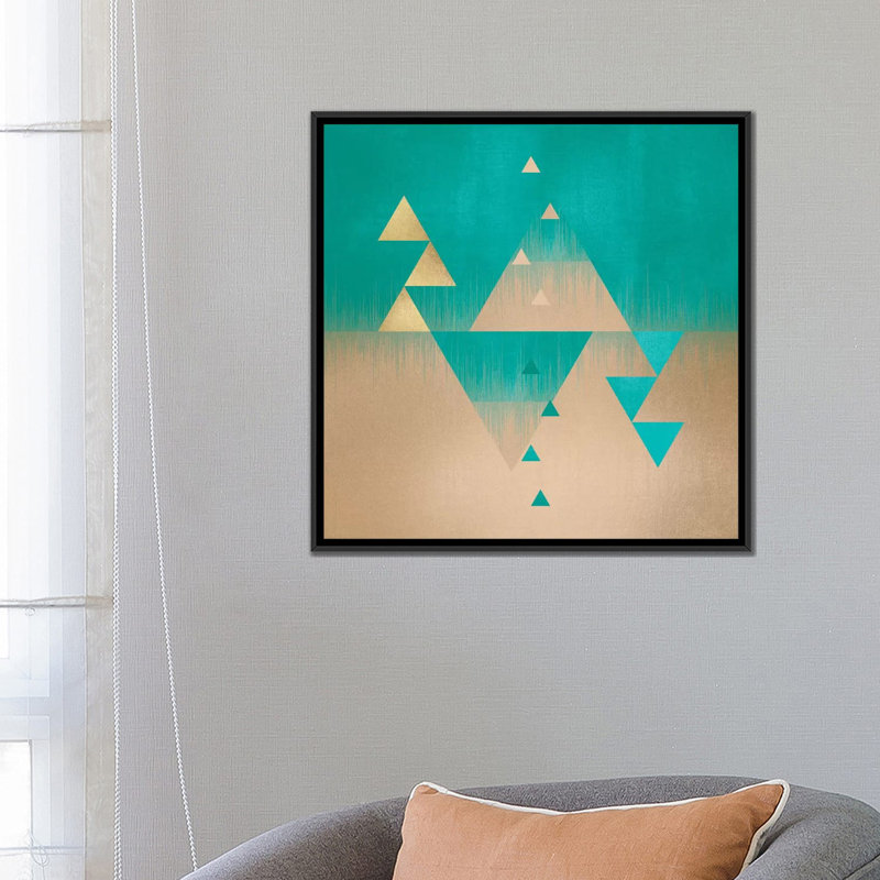 Pyramides - reproduction d'impression sur toile, H 18 po x l 18 po x P 1,5 po, Pas de tapis, Toile avec cadre noir