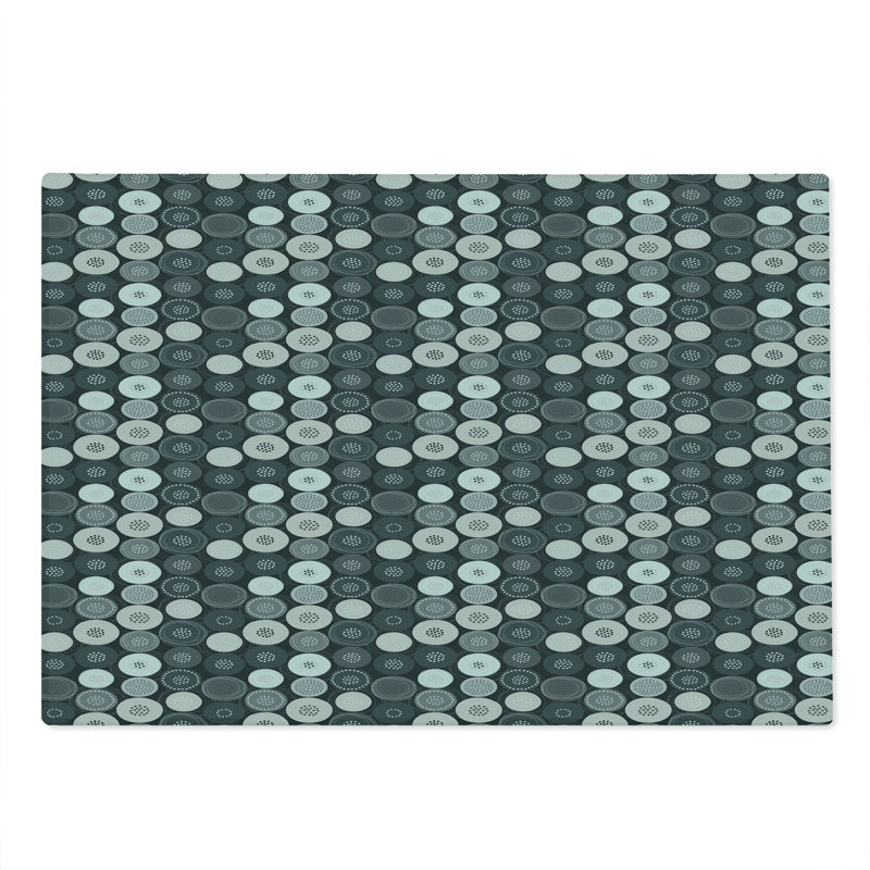 Planche à découper Ambesonne beige et gris cercles de grande taille à pois Dimgray saumon pâle