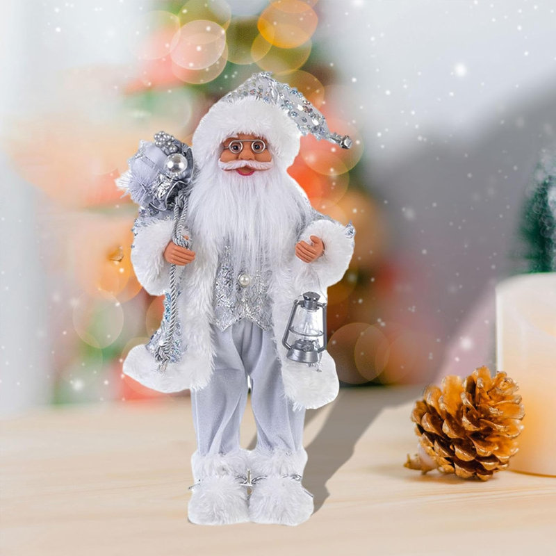 Père Noël avec lanterne de Noël, H 17,7 po x l 9,5 po x P 5,1 po