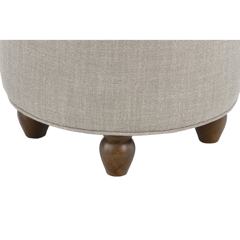 Repose-pieds contemporain rembourré Djellona, Polyester taupe, Brun