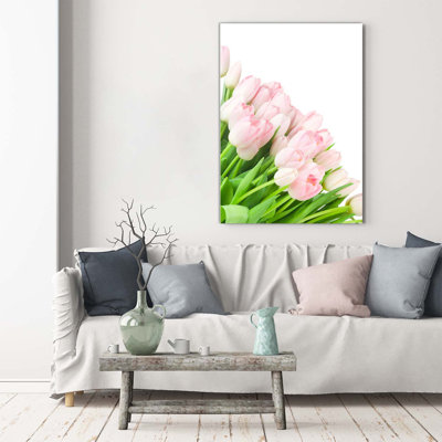 Pink Tulips - Wrapped Canvas Print