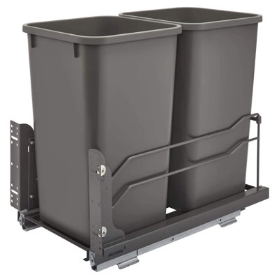 Rev-A-Shelf Double Pull Out Trash Can 27 Qt with Soft-Close
