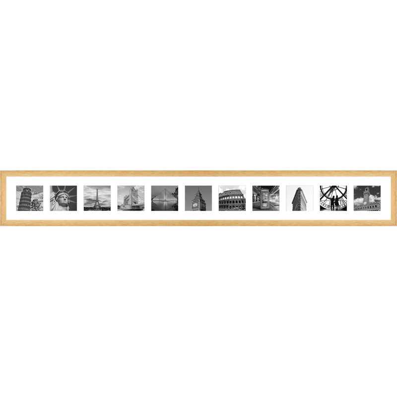 Kyleerae Wood Picture Frame with Mat, Natural Brown