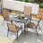 5-piece PVC-coated polyester Patio Dining Set With Umbrella Hole, Stackable Design-445252822