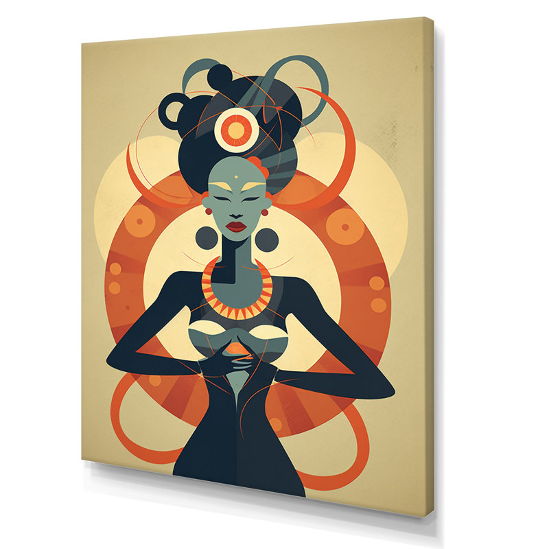 Illustration de la déesse tribale africaine, 44" H x 34" W, Toile tendue