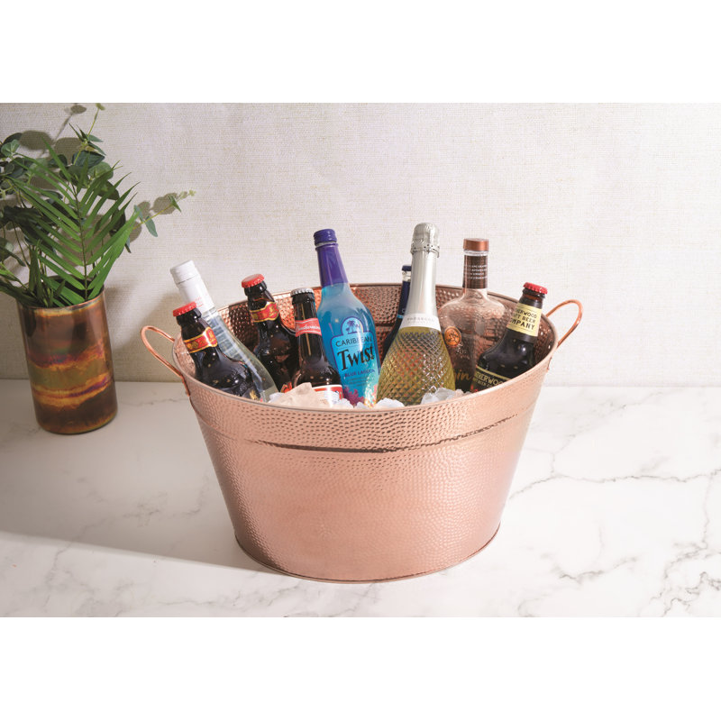 BarCraft Large Copper Champagne Bucket, Steel