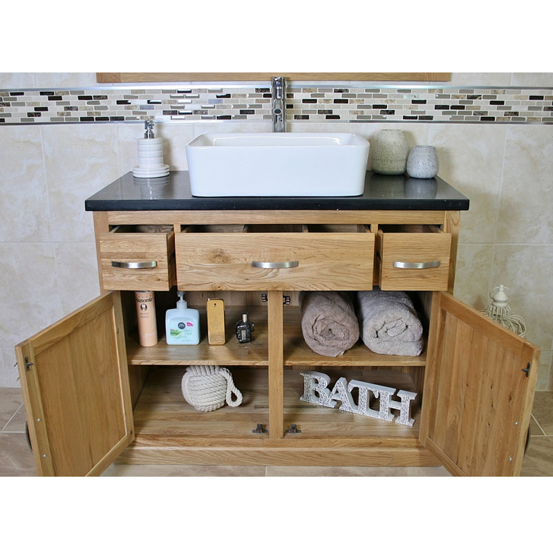 Destiney 1100mm Single Bathroom Vanity with Vessel Ceramic Basin, Black