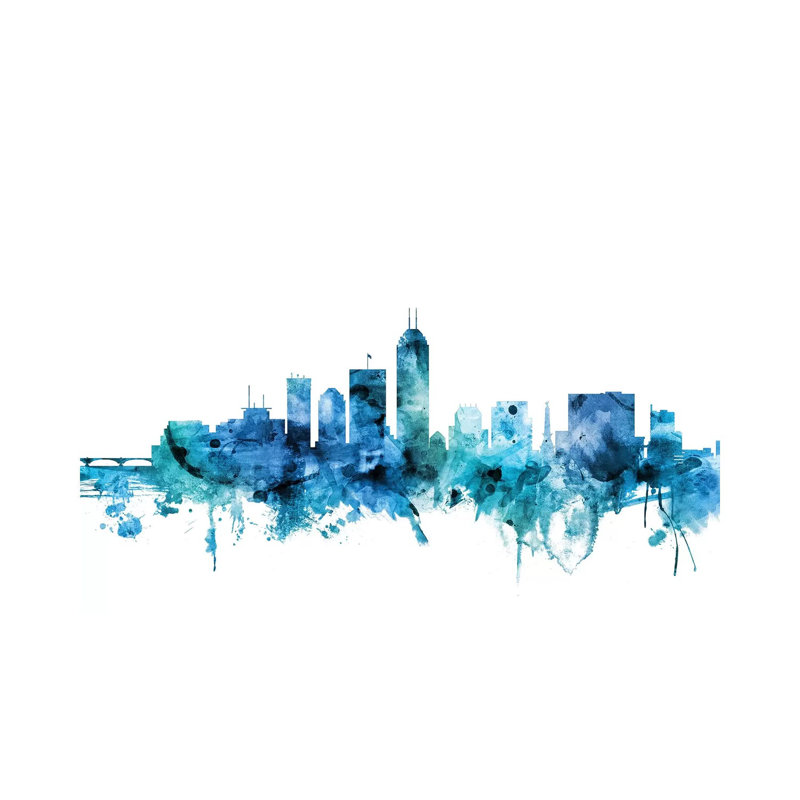 Indianapolis, Indiana Skyline by Michael Tompsett - Wrapped Canvas Gallery-Wrapped Canvas Giclée