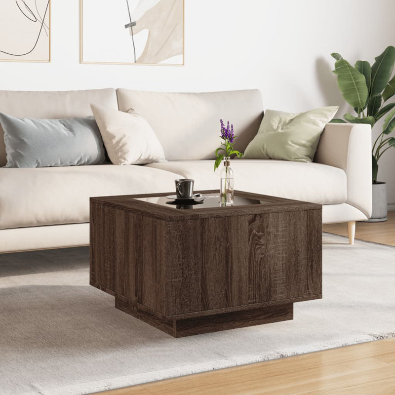 Dalraj Coffee Table, Brown Oak, Brown Oak/Transparent