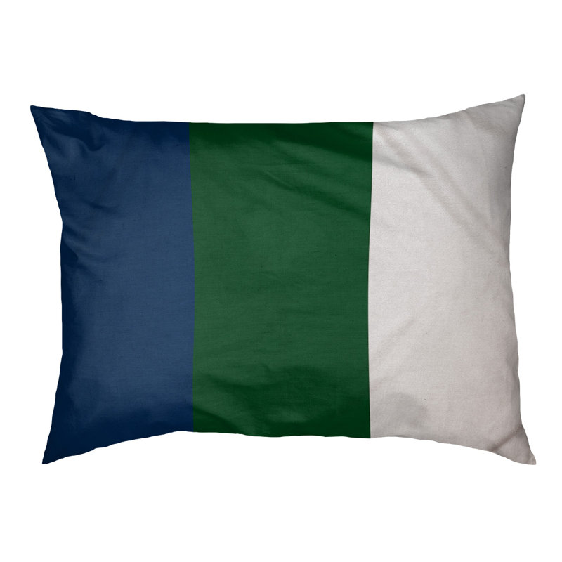 Coussin Atlanta, Navy/Green/White, Moyen (l 28 po x P 18 po x H 9,5 po)