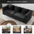 79" Modern 3 Seater Teddy Fleece Linen Blend Sofa With Gold Hardware Legs-104561387
