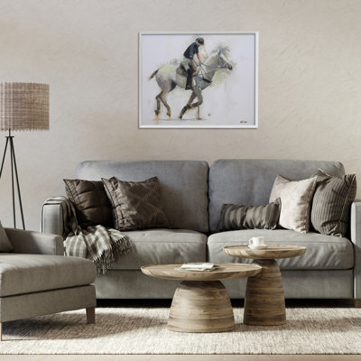Polo Rider in Motion Framed Giclee, design by Jadei Graphics