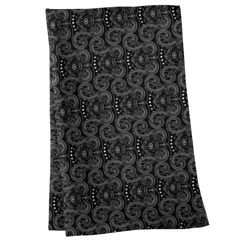 Serviette de thé à motif troisième œil, Sergé de coton, Gris
