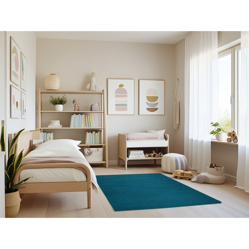 Tapis vert uni lavable à la machine, Rectangulaire 3 pi x 5 pi