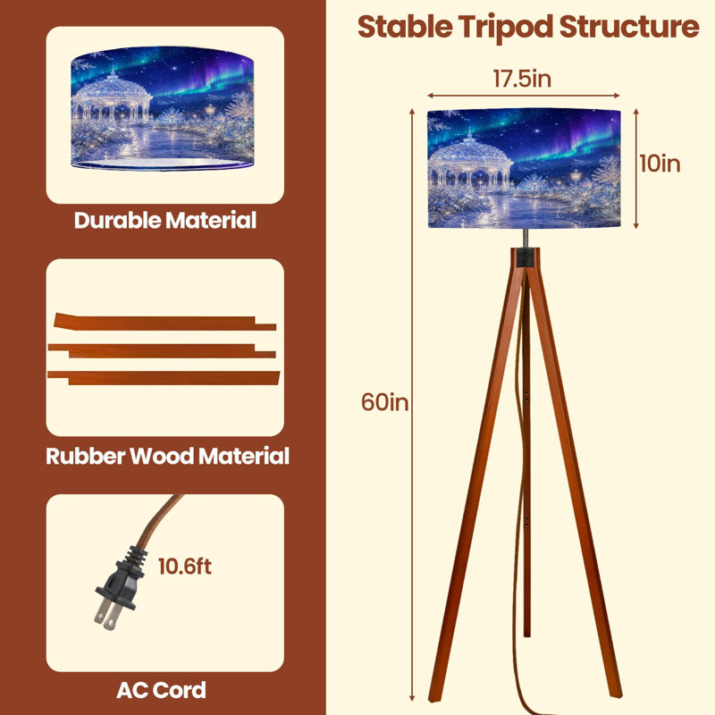  Lampe trépied sur trépied magique pour paysage d'hiver Aurora