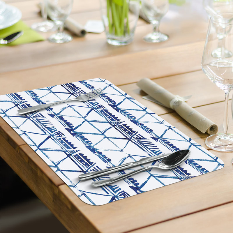 Blues Reversible Rectangular Easy Care Plastic Placemats