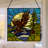 14"H Bald Eagle Stained Glass Window Panel