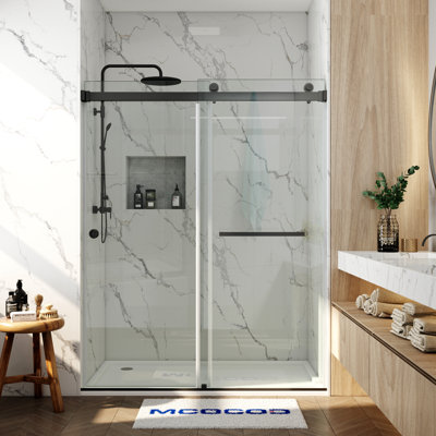 Opal Mirage MCOCOD 72" W Double Sliding Frameless Shower Door with 3/8" (10mm)Clear Glass