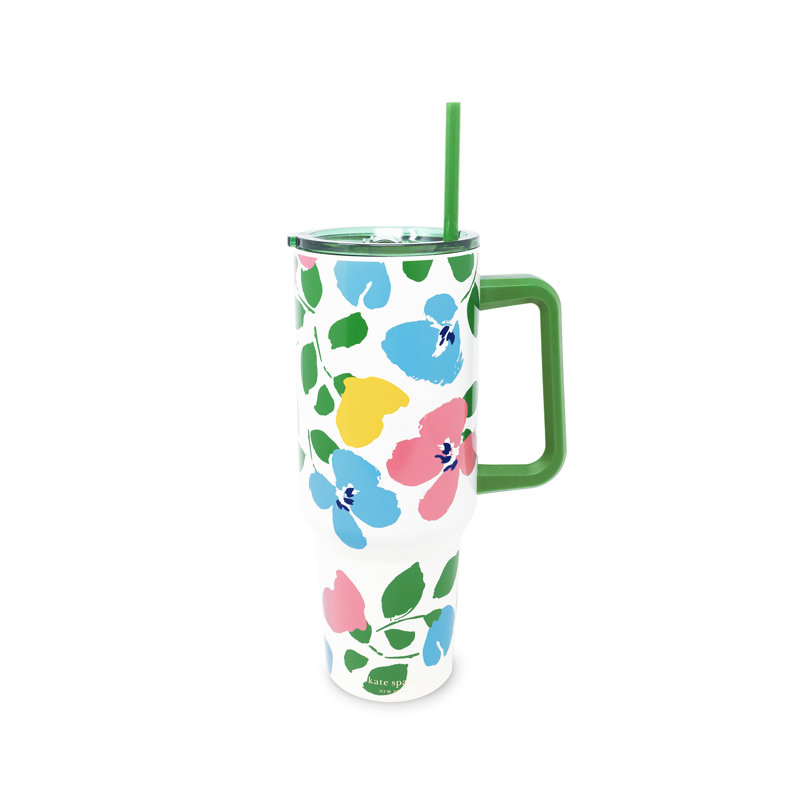 Stainless Steel 40 Oz. Tumbler, Painterly Bouquet
