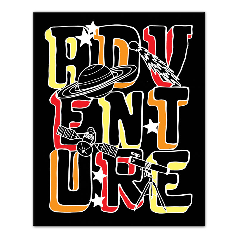 Art sur toile space adventure Biggs, H 20 po x l 16 po x P 1,25 po