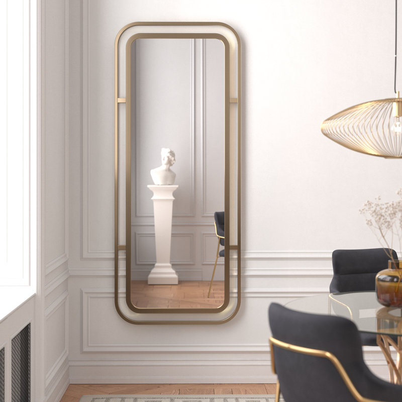 Gunter Full Length Stainless Steel Framed Rectangular Mirror