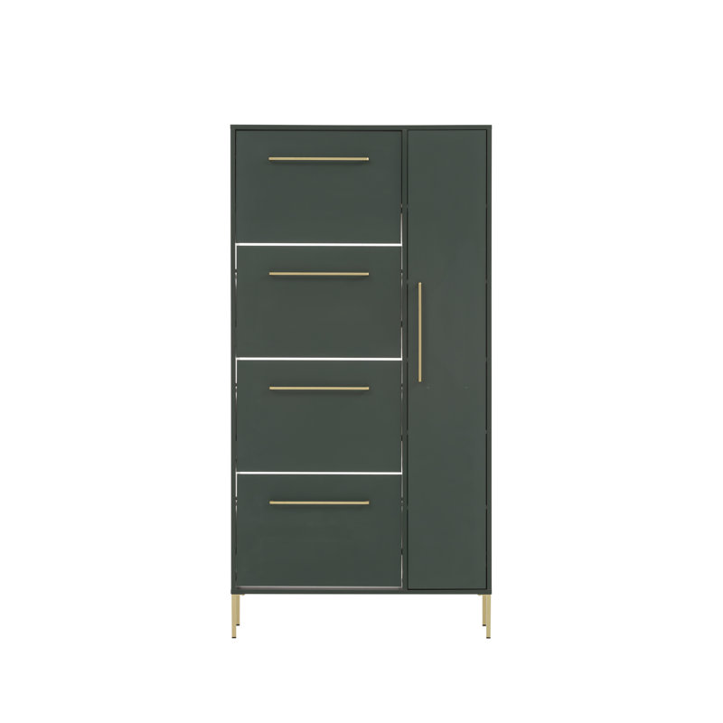 Bansil 25 Pair Shoe Storage Cabinet, Dark Green