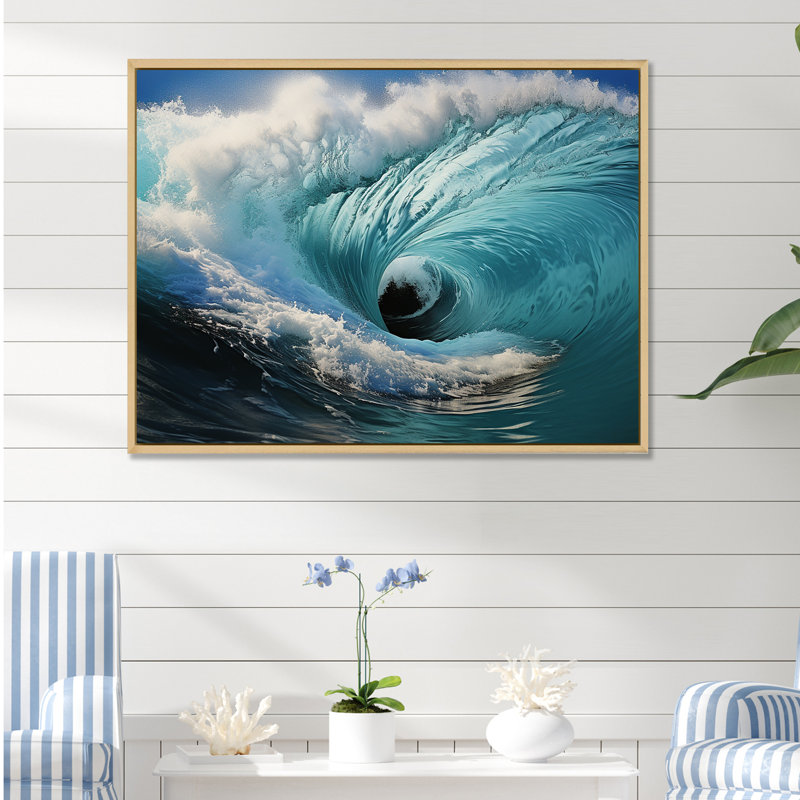 Turquoise Ocean's Force Unleashed I, H 12 po x l 20 po x P 1 po, Cadre naturel flottant