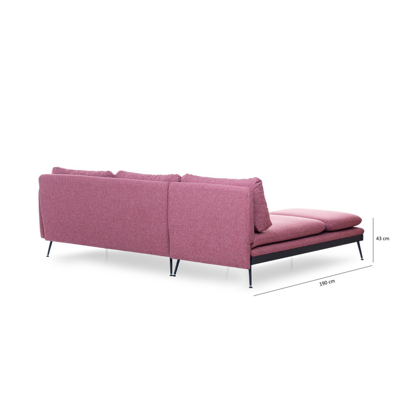 Canapé modulaire de 96,46 po Maristow, Rouge